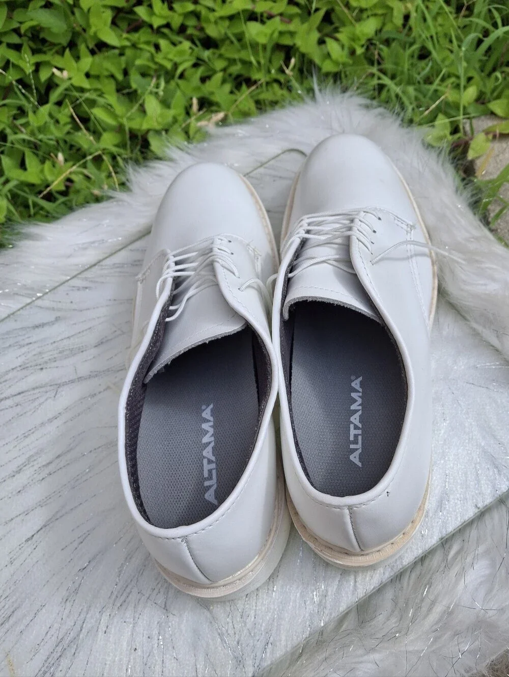 Altama White Leather Lace-Up  Oxford Dress Shoes Military USA Made Men Size 8